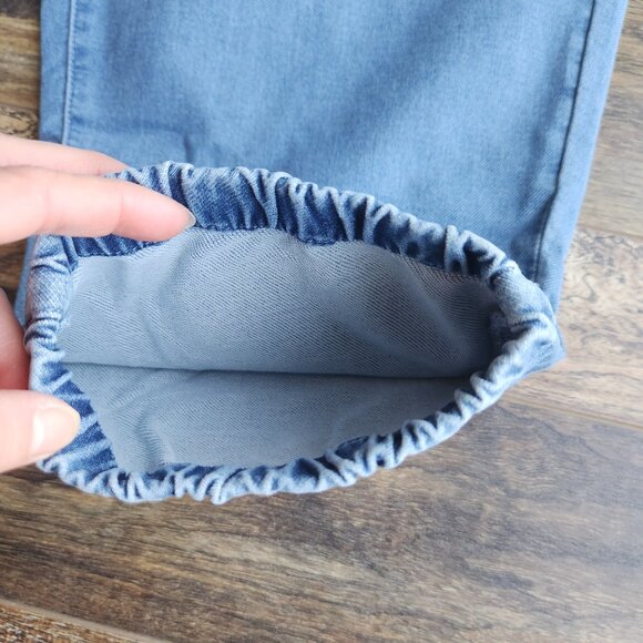 NWT Madewell Sweatpant Jogger Jeans Slouchy Relaxed Elastic Waist Blue - Picture 5 of 9